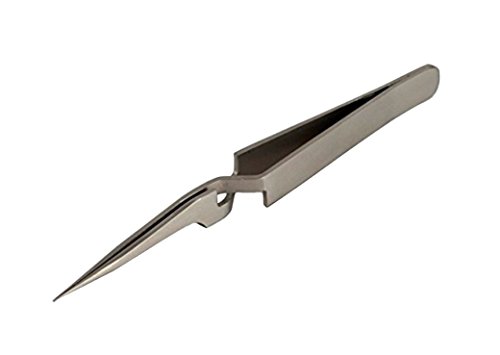 120 mm Stainless Steel Anti-Magnetic Straight Pointed Cross-Locking Jewelry Making Repair Tweezers