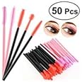NUOLUX Mascara Brush,50pcs Disposable Silicone Mascara Wands Brush Set