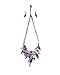 Moxeay Womens Vintage Crystal Rhinestone Leaves Bib Statement Collar Chain Necklace Earring Sets (Purple)