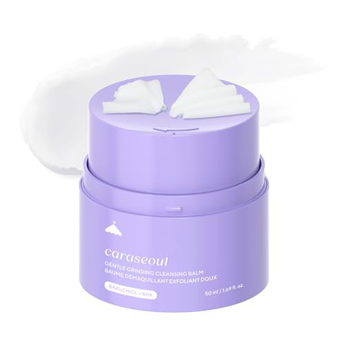 caraseoul Gentle Grinding Butter Makeup Remover - Korean Face Cleanser, BHA Salicylic Acid & Bakuchiol, Waterproof Makeup Remover Hygienic, Vegan [Gentle on Eyes and Sensitive Skin] (50ml)