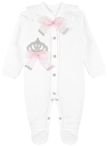 Lilax Baby Girl Jewels Crown Layette 3 Piece Gift Set 3-6 Months Pink