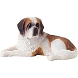 Sandicast Small Size Saint Bernard Sculpture, Lying