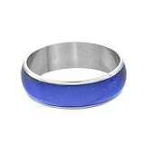 MJartoria Emotion Feeling Heat Sensitive 12 Color Changes Endless Band Mood Ring Size 5