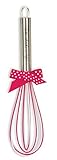 Brownlow Gifts Stainless Steel Whisk With Silicone Coating, Pink/White