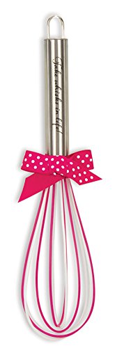 Brownlow Gifts Stainless Steel Whisk With Silicone Coating, Pink/White