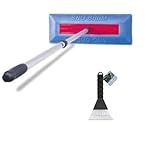 Sno Brum Original Snow Removal Tool with Telescoping Handle Plus Bonus Window Snow & Ice Scraper - 2 Item Bundle