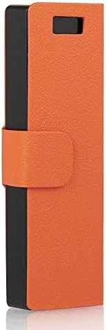 DMS Portable Charging Travel Case Compatible with Juul, Pod Storage Leather Charging Case All-in-ONE, Charging Cable Included! - Orange