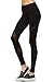 Mono B Women's Stretch Knit Athletic Leggings with a Sheer Mesh S Black