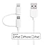 Apple MFi Certified Lightning Cable - Skiva USBLink Duo 2-in-1 Sync and Charge Cable (3.2 ft / 1m) with Lightning & microUSB for iPhone 11 Xs Xr X 8, iPad Air, Samsung Galaxy S7 (White) [Model:CB104]