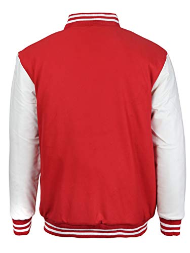 Maximos USA Men's Premium Vintage Baseball Letterman Varsity Jacket (XL, Red White)