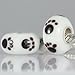 Dog Paw Glass Charm 925 sterling silver core fit Pandora Charms Bracelets