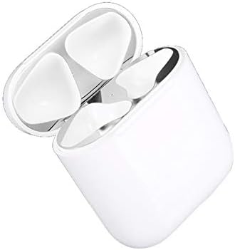 Bluetooth Earphones & Headphones,Huhuswwbin 2Pcs Dustproof Metal Adhesive Guard Cover Sticker Protector for Apple Airpods - Silver,The Best Gift for Yourself 107r Your Lover