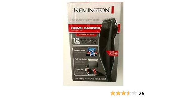 remington 12 piece precision corded home barber haircut trimming kit