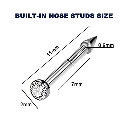 2 Pack Nose Piercing Kit, GCHSSS Disposable Safe Sterile Piercing Unit