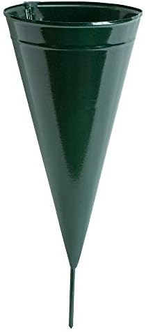 Novelty Metal Cone Cemetery Vase Green