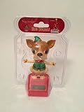 Happy Holidays Solar Powered Dancing Chihuahua Elf In Green Color Christmas Cloth. (Light Brown) by Momentum