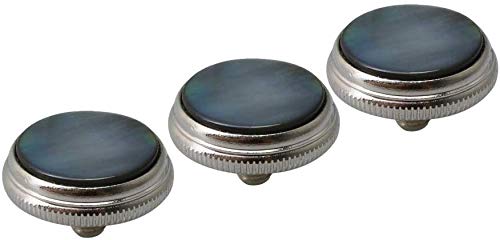 Lheng 3Pcs Trumpet Valve Finger Buttons Musical Instruments Accessories Silver with Black Shell Inlay - Thumbnail 4