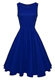 Anni Coco Women's Classic 1950s Vintage Hepburn Dresses Blue XX-Large