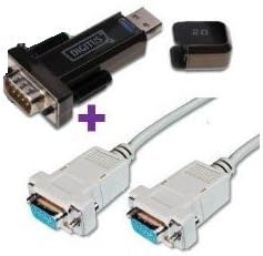 1 x Digitus USB 2.0 to RS - 232 Serial Adaptor with USB Extension Cable, CAN be used with PDAs and Modems including zero -Modem 1 x Connection Cable D-Sub 9–pin Female to D-Sub 9–pin Female 1.8 M beige