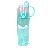 Yapping 0.6L 0.4L Protable Insulated Leak Proof Sports Spray Water Bottle with Spray Mist Plastic Drink Bottle for Kids Students