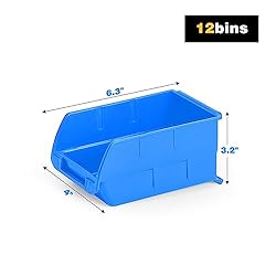 Ultrawall 12 PCS Bins & 3 Rails, Plastic Hanging