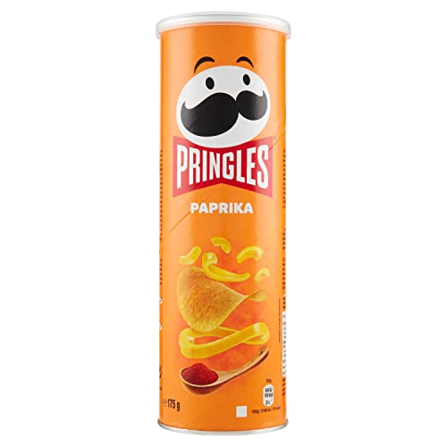 Pringles Paprika | Snack salato | Chips a base di patate | Vegetariano | Perfette per l'aperitivo | Confezione singola da 175g