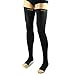 Compression Thigh High Stockings Open Toe (X Large, Black)