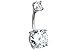 Forbidden Body Jewelry Surgical Steel Big Bling CZ Crystal Belly Button Ring