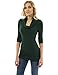 PattyBoutik Women Cowl Neck Tunic Knit Top (Medium Green Medium)