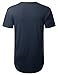 URBANCREWS Mens Hipster Hip Hop Cotton Elong Crewneck T-Shirt NAVY LARGE
