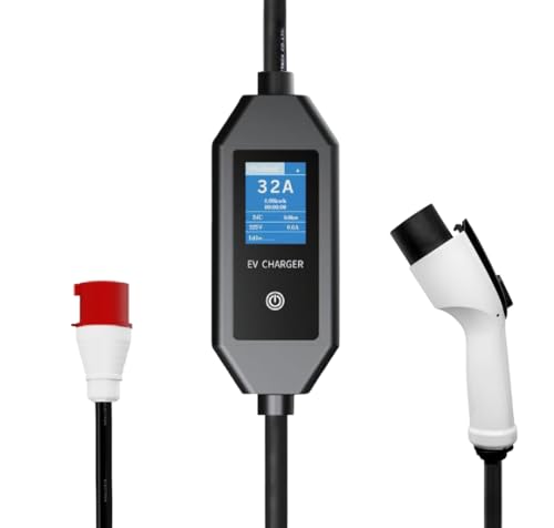 Premium EV Charger – GBT | 22kW, 3-Phase | WiFi & App Controls | 5m Cable | CEE Adapter | Weatherproof | LCD Display | Fits All Chinese EVs like BYD, ROX, AVATAR & More