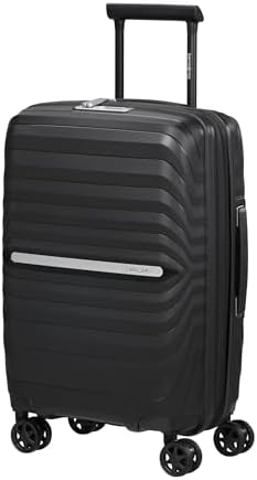 Neo Flux - Spinner S Slim, Bagage À Main Extensible, 55 cm, 39/45 L, Noir (Black)