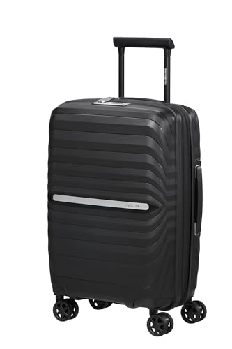 Neo Flux - Spinner S Slim, Bagage À Main Extensible, 55 cm, 39/45 L, Noir (Black)