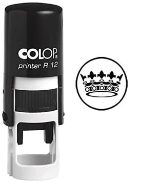 Printtoo Crown DESIGNSelf Inking Mini Rubber Stamp Colop Round Decorative Teachers Stamps 12mm