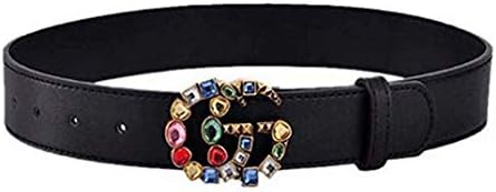 Women Fashion Casual Crystal Leather Retro Letter Buckle Belts