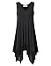 Clearlove Womens Sleeveless Plus Size Blousees Chiffon Stitched Loose Tunic Cami Tank Tops Black 3XL