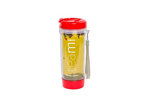 FRUIT INFUSER Water Bottle Tumbler with a Lid | 100% BPA FREE | Our Best Infusion Bottles for Infused Fruit, Smoothies, Tea, and Coffee | Double Walled Mug, Hot & Cold (20 Ounces, Red) - Thumbnail 2