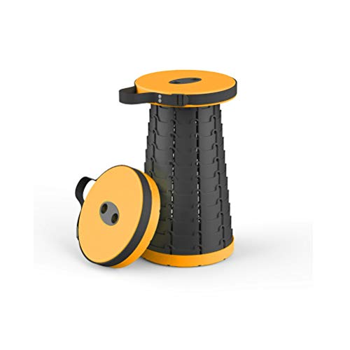 Aspeike Retractable Outdoor Folding Stool Up to 18 Inch Portable Stool for Adults or Kids for Camping, Festival, Park, Garden, Fishing, Travel Hold up to 287lbs/130kg, Yellow (Not for Sale to Israel)