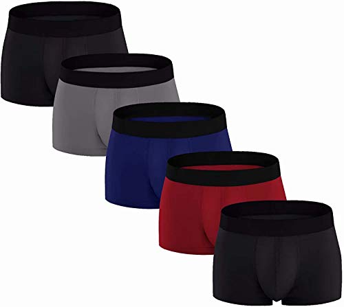 ADOLPH Men's Boxer Briefs 5 Pack No Ride-up Breathable Comfortable Cotton Sport Underwear