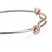 JEWMAY Expandable Wire Blank Bangle Bracelet for Childens DIY Jewelry Making,2.6 Inch,Rose Gold,Pack of 5