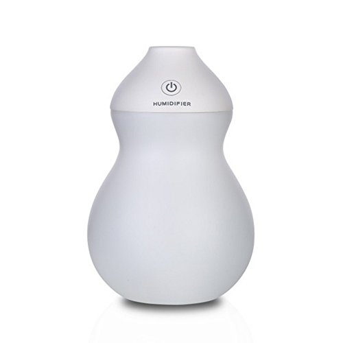 400ml Colorful Mini Humidifier USB Charging Powered Gourd Shaped Portable Aroma Diffuser Innovative Air Purifier for Baby Room Living Room Studying Yoga Office Spa(White Charging Model) - Thumbnail 7