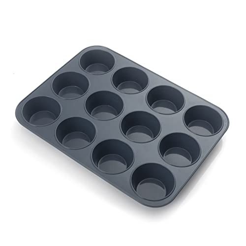 Vnray Silicone Muffin Baking Pan & Large Cupcake Tray 12 Cup Nonstick