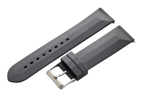 20mm 2 Piece Ss Divers Silicone Grey Interchangeable Replacement Watch Band Strap