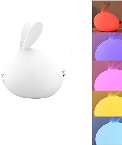Forvery Portable Silicone LED Nightlights 7 Single Colors Mode and 7-color Breathing 3-modes Interesting Mild Soft Adorable Bunny Bear Appearance USB Charging
