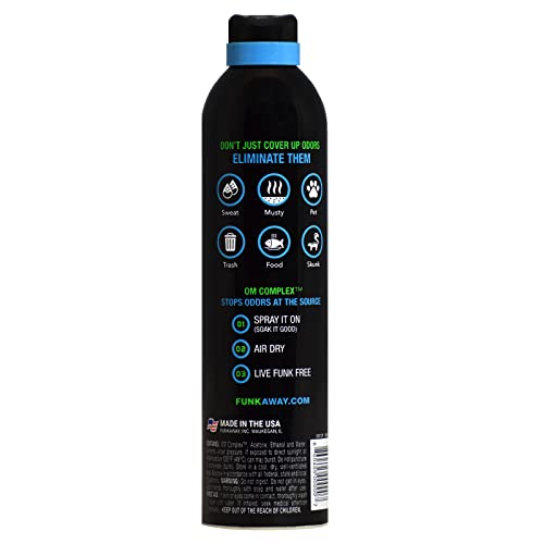FunkAway Big Jobs Aerosol Spray, 13.5 oz., Extreme Odor Eliminator Spray, Ideal for Shoe Smells, Pet Odors and Large Stuff that Won't Fit in the Wash; Attacks Musty Odors at the Source