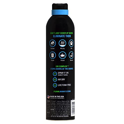 FunkAway Big Jobs Aerosol Spray, 13.5 oz, Extreme Odor Eliminator Spray, Ideal for Shoe Smells, Pet Odors and Large Stuff that Won't Fit in the Wash; Attacks Musty Odors at the Source