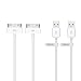 POWERADD Apple Certified iPhone 4 4s 3G 3GS iPad 1 2 3 iPod Touch Nano 30 Pin Charger USB Sync Cable Charging Cord Dock Adapter Data 4 Feet White (2pcs) primary