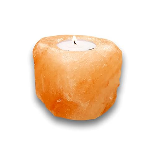 Himalayan Salt Tealight Candle Holder Natural Shape Hand Carved, One