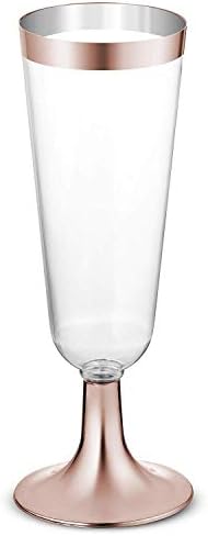 ハイエンドローズゴールドリム 使い捨てpsのプラスチックワイングラスシャンパングラスカクテルグラスパーティードリンク