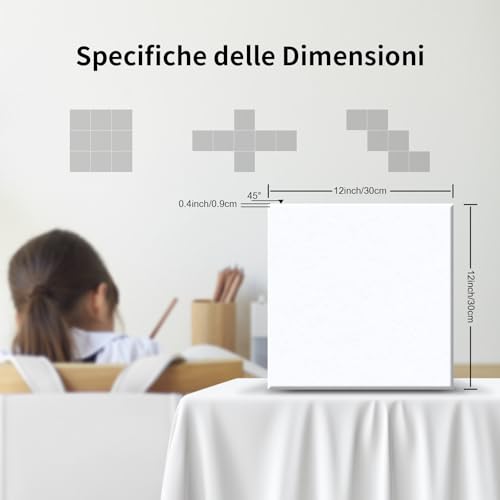Sonuvia 36 Pieces Square Self-Adhesive Soundproofing Panels, Room Soundproofing, 3.24㎡ Cover, High Density 230 kg/m³ NRC 0.95, Decorative Sound Absorbing Panels, for Walls and Doors, Games Room
